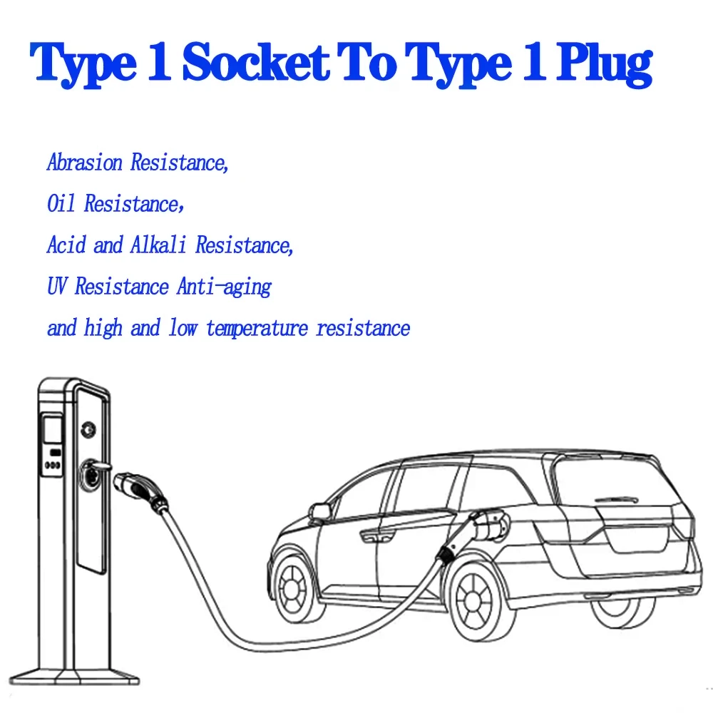 AC 16A 32A EVSE Inlet Level 2 untuk Charging Kendaraan Elektrik untuk Ford DUOSIDA J1772 Type 1 Plug EV Charger Connector Car Charger