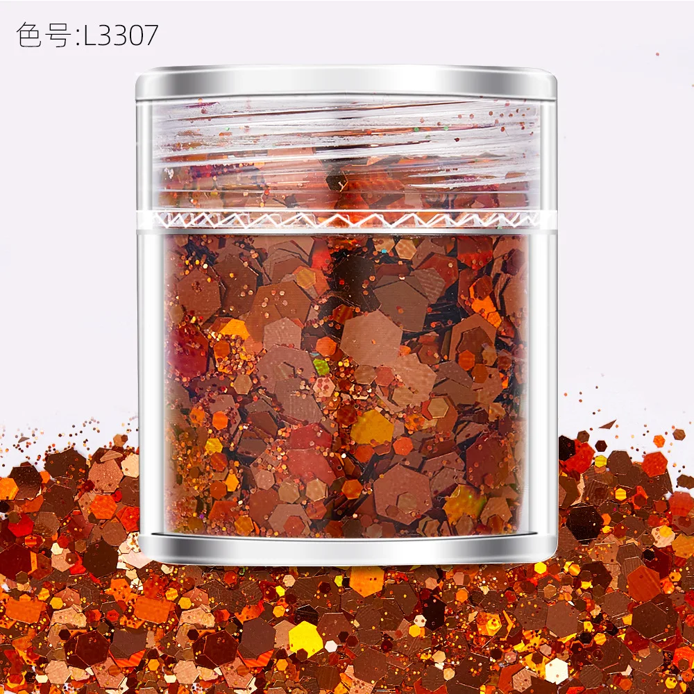 10 مللي/زجاجة بريق أظافر متعدد الألوان، بريق مكتنز، عملية لامعة ناعمة وخشنة مختلطة، ديكور لامع للأظافر ثلاثي الأبعاد