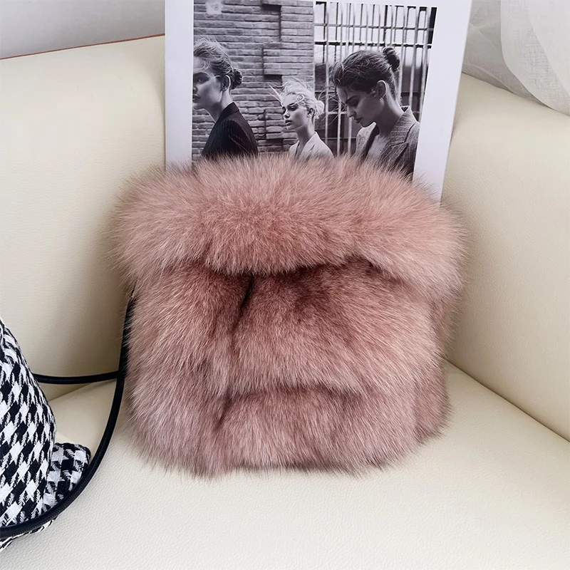 

Women's Fashion Handbag Winter New Fox Hair Single Shoulder Chain Bag Korean Version Of High-Grade Commuter Diagonal Plush Bag