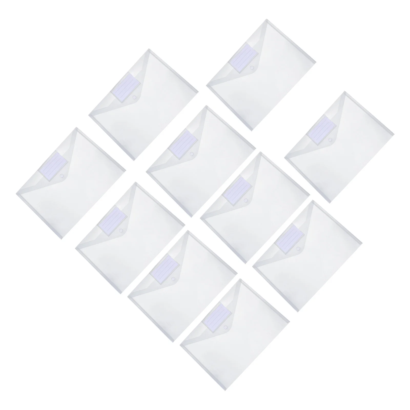 

10Pcs File Folder Document Storage Bag Waterproof Plastic Pouches Compact Design Easy Carry for Important Papers A4 Size