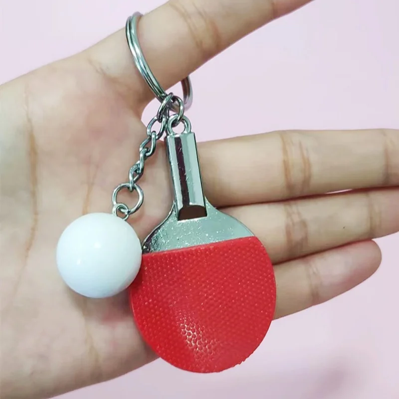 Neue Simulation Tischtennis Schlüsselanhänger, Mini Schlüsselanhänger mit Tischtennisschläger Sport Schlüsselanhänger für Taschen Rucksack Anhänger Geschenk – Detail 4