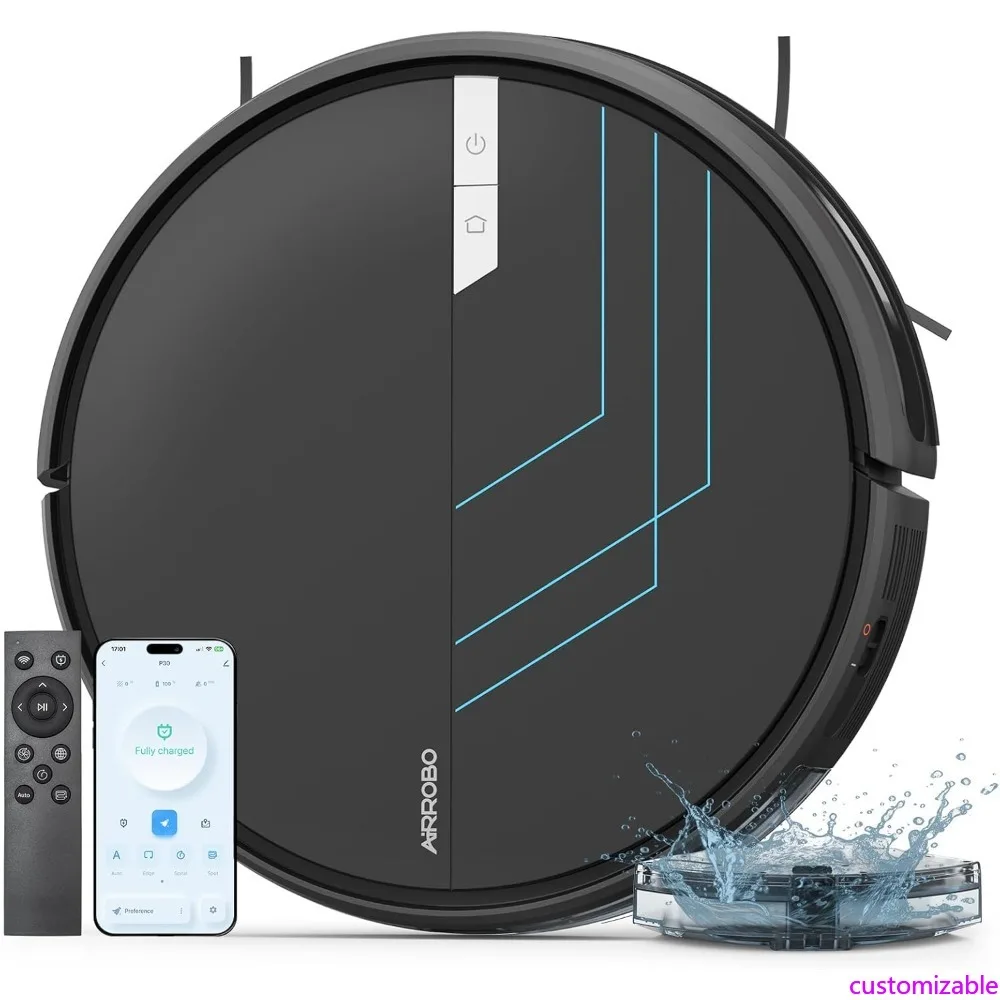 

Customizable Robot Vacuum and Mop, 3000Pa Powerful Suction Robot Vacuum Cleaner with Self-Charging, Wi-Fi/App/Voice Control, Adv