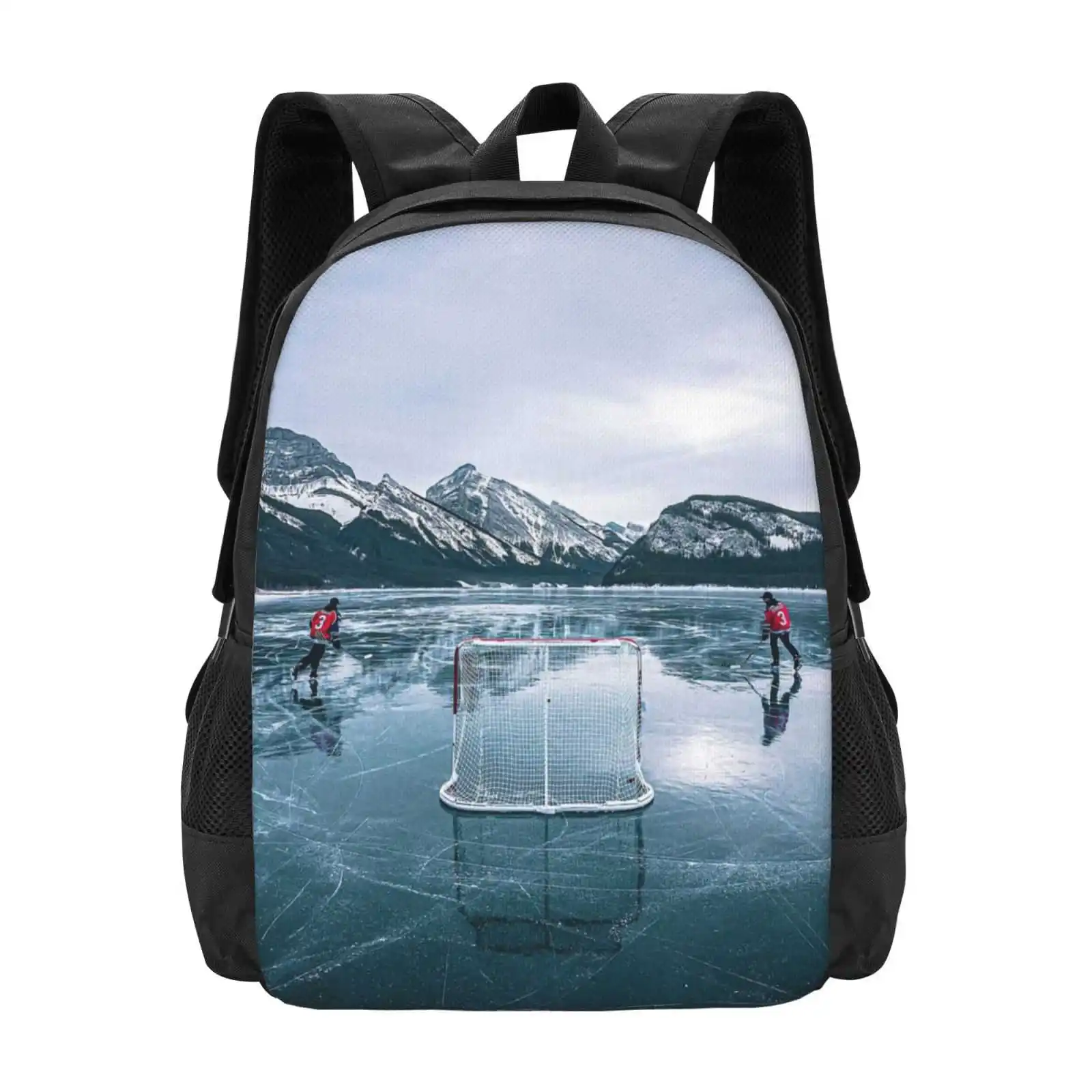 Skating On Glass Hot Sale Schoolbag Backpack Fashion Bags Mountains Odr Skating Puck Net Goalie Hockey Stick Outdoor Rink Ice