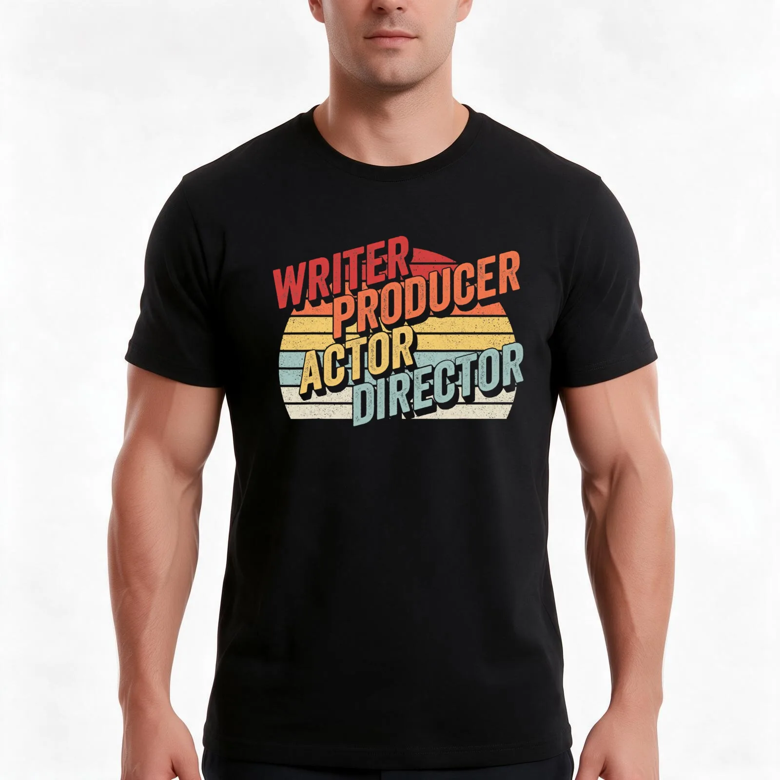 Writer Producer Actor Director Filmmaker Movie Theater T-Shirt, Summer Casual Cotton Tee, Oversized Streetwear Tops, 100% Cotton