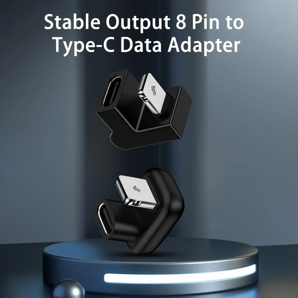 Mobile Phone Adapter 180 Degree Elbow Design Data Adapter High Speed U-shaped PD 20W 8 Pin to Type-C Wireless Adapter