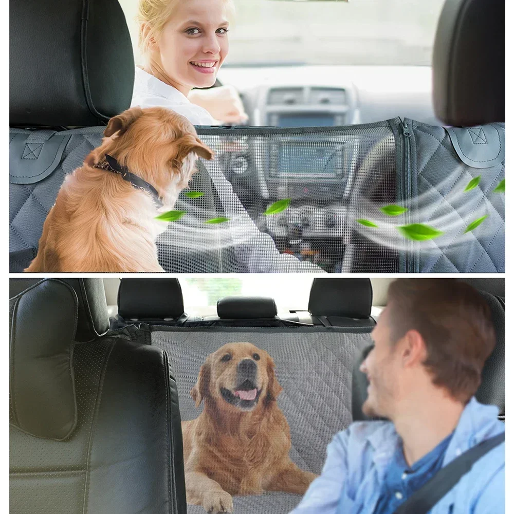 Dog Car Seat Cover Waterproof Pet Travel Carrier Hammock Car Rear Back Seat Protector Mat Mesh Window Safety Carrier For Dogs