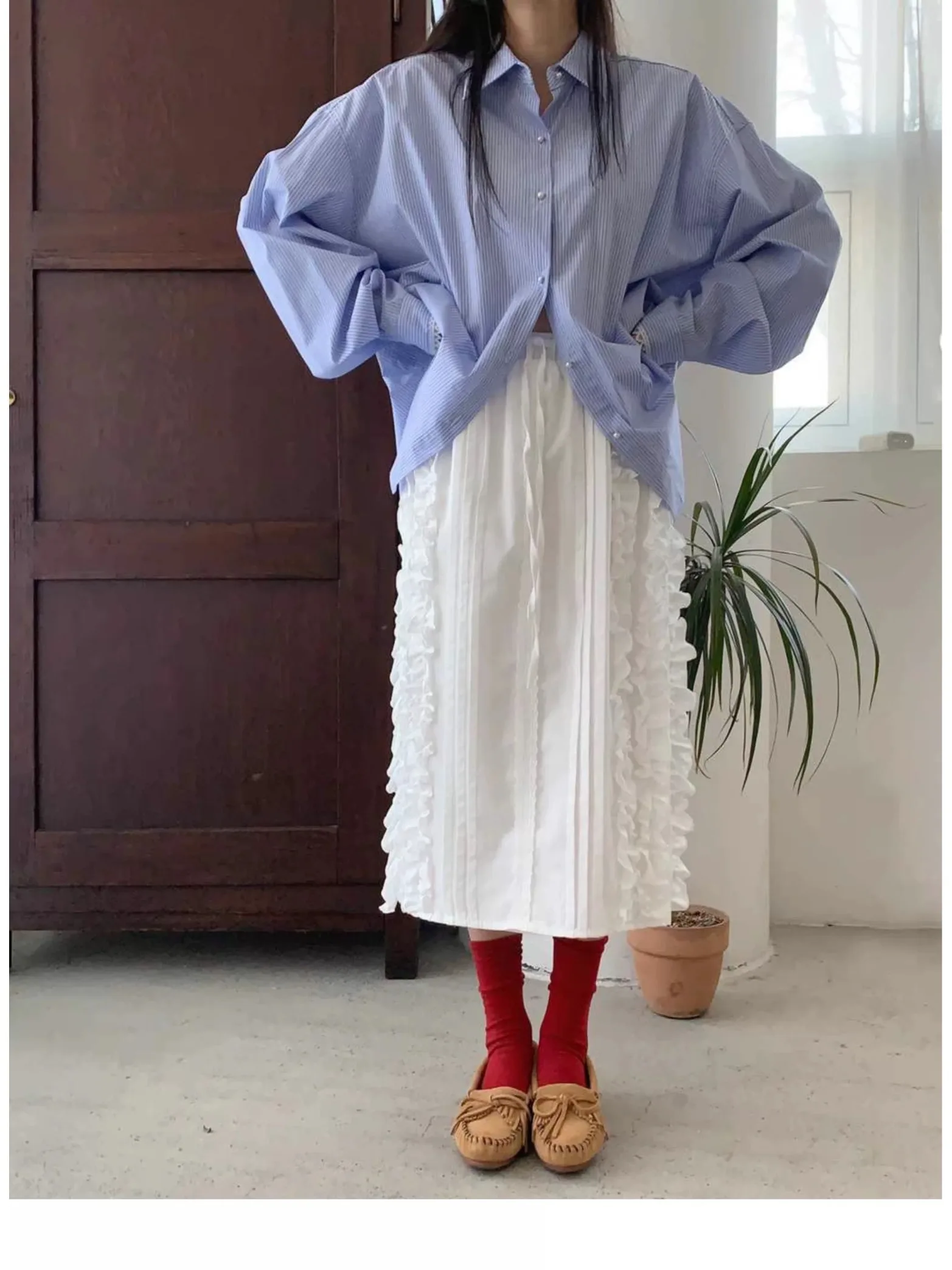 

Шикарный винтажный полосатый длинный све айт с деревянным дизайном юбки, комплект из двух предметов Personali Commute Sle Triacetate ...