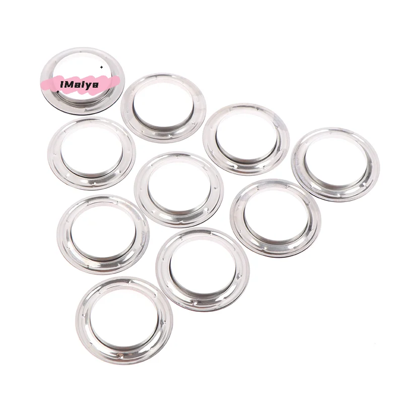10/30/60 Pairs Silvery Metal Eyelet Curtain Rings Grommet Top Header Accessories for Easy Assembly with Press