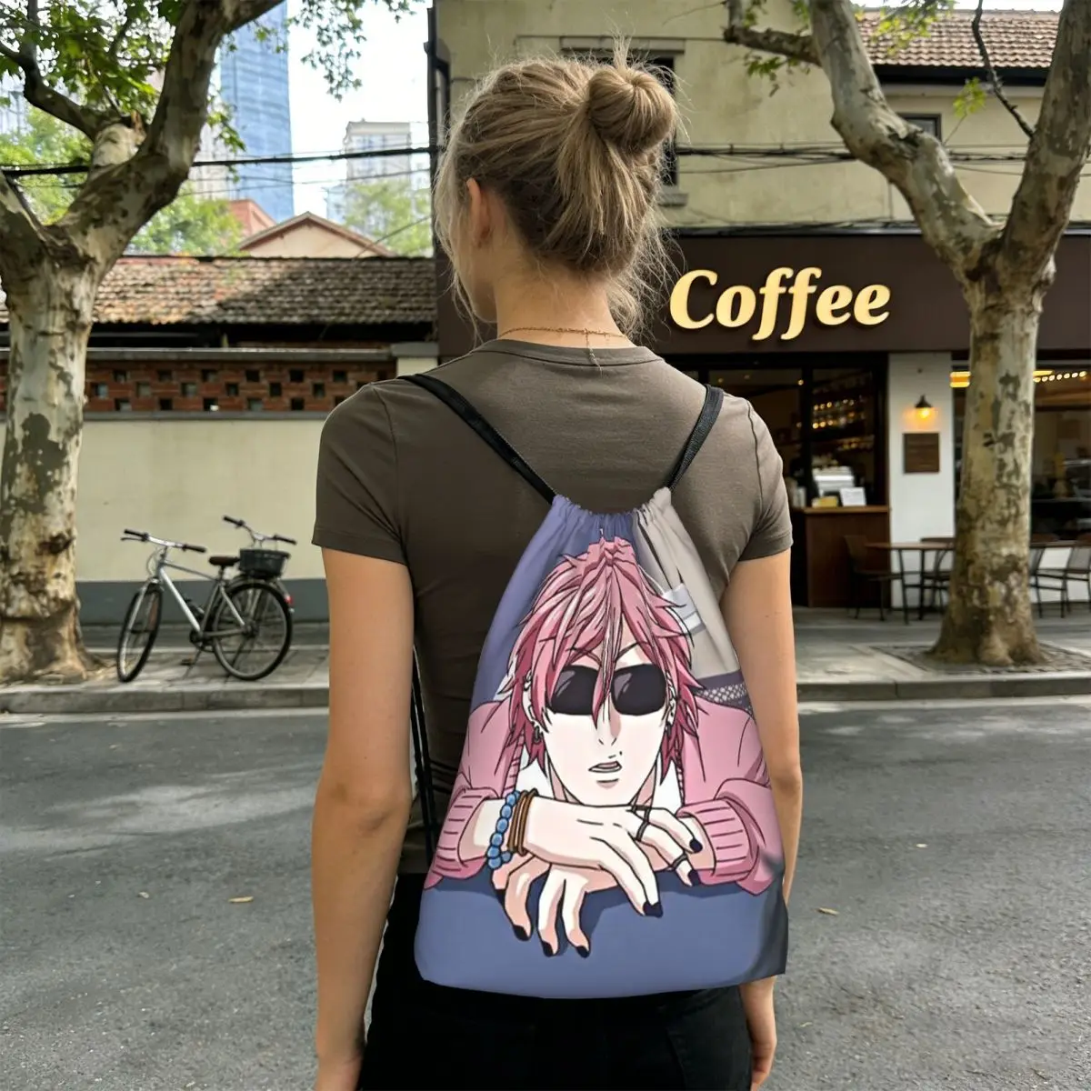 

Yarichin B Club Anime Manga Vintage Backpacks Portable Drawstring Bundle Pocket Storage Bag Book Bags for Man Woman School