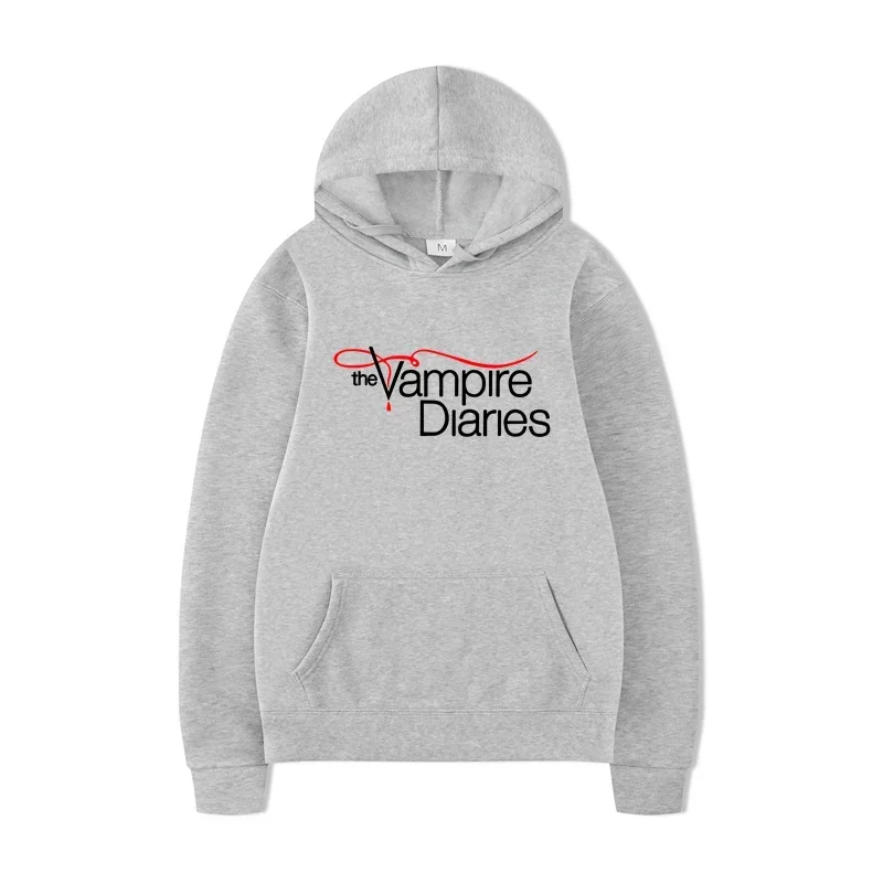 Hoodie Vampire Diaries 2025 Unisex Hoodie Lengan Panjang Jumper Musim Dingin Sweatshirt Hadiah untuk Pacar Mantel Berkerudung Kasual Streetwear