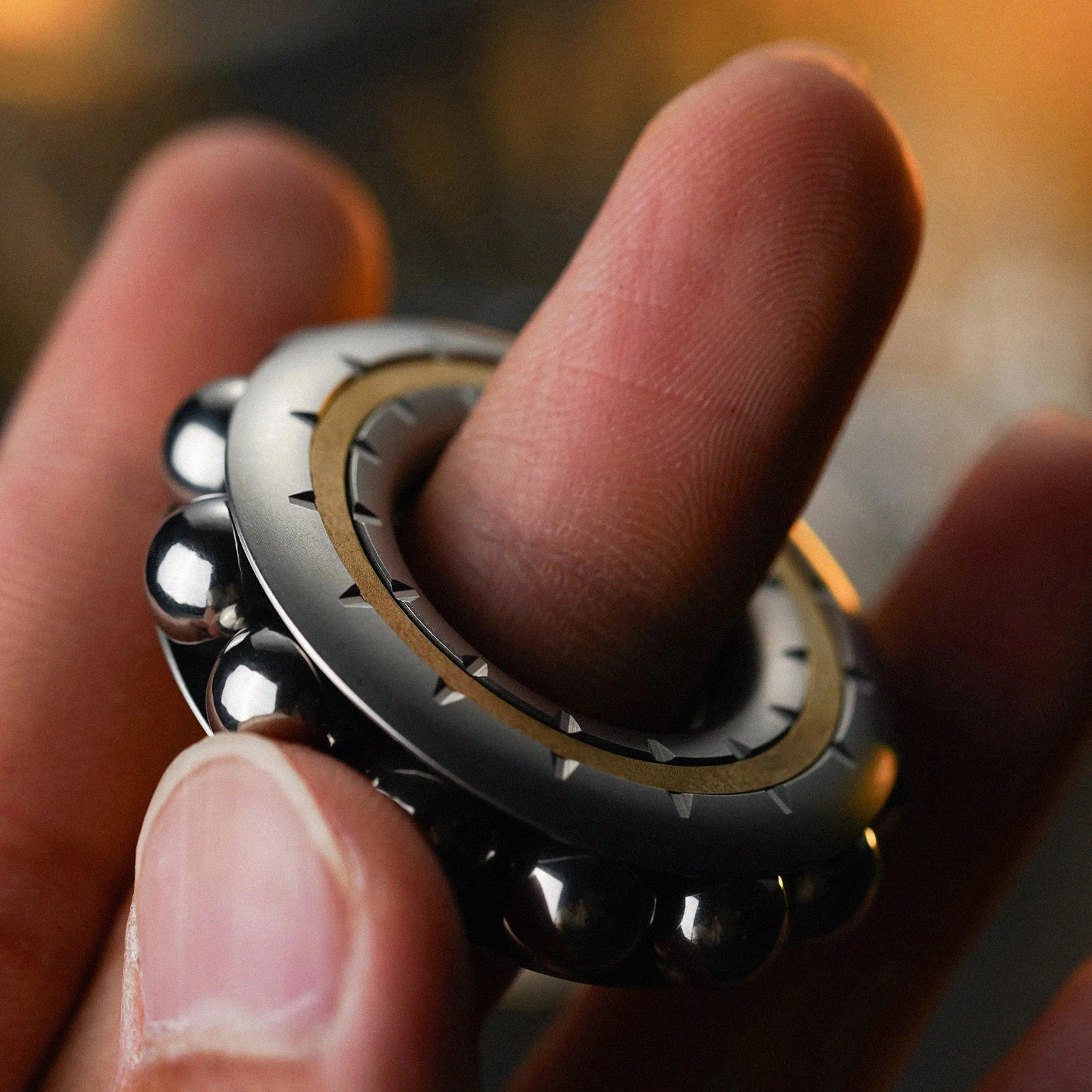 EDC Speelgoed Cyberpunk Gebed Kraal Ring Fidget Spinner Mechanische Vingertop Roterende Ring Stress Anti-Angst Speelgoed voor Volwassen