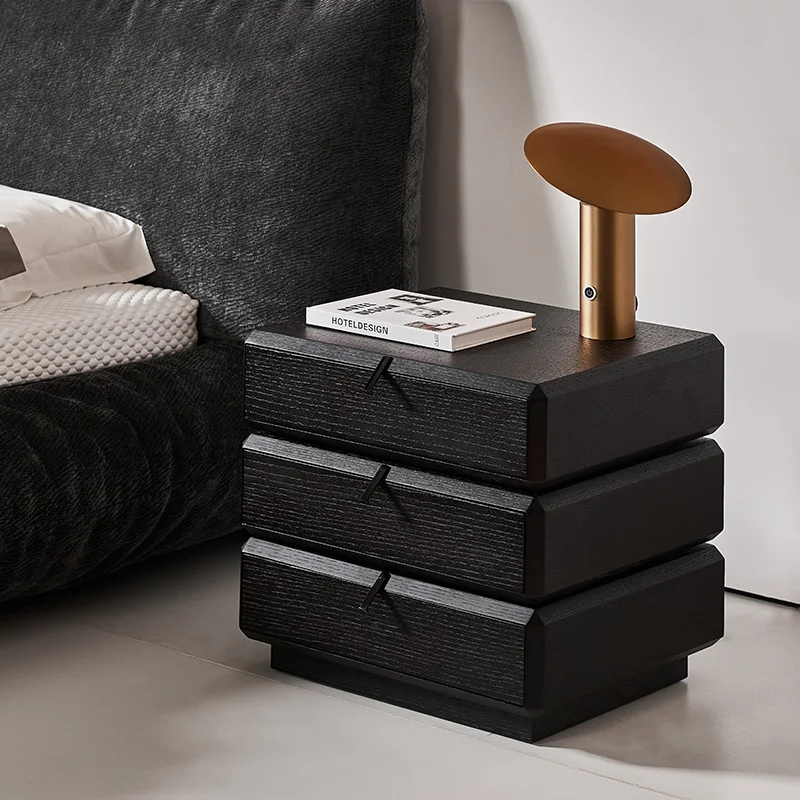 Luxury Rustic Solid Wood Ample Storage Space Bedside Table Direct Factory Supply