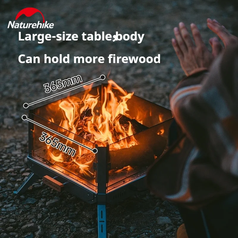 Naturehike Folding Wood Burning Firewood Stove Cooker Outdoor Camping Picnic Stainless Steel Heater Portable Warm Furnace Burner