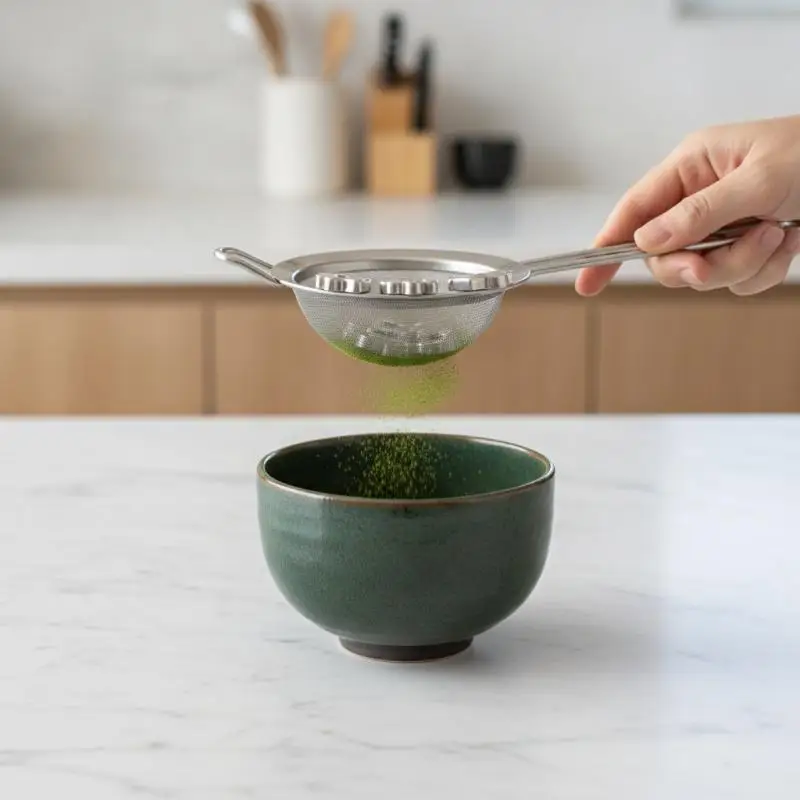Stainless Steel Matcha Sifter Fine Mesh Anti-Caking Baking Tool Portable For Outdoor Picnic Home Cafe Matcha Preparation