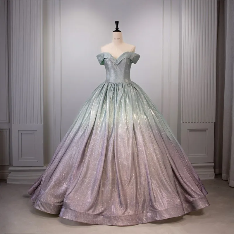 

singing art examination performance gradient color banquet puffy skirt