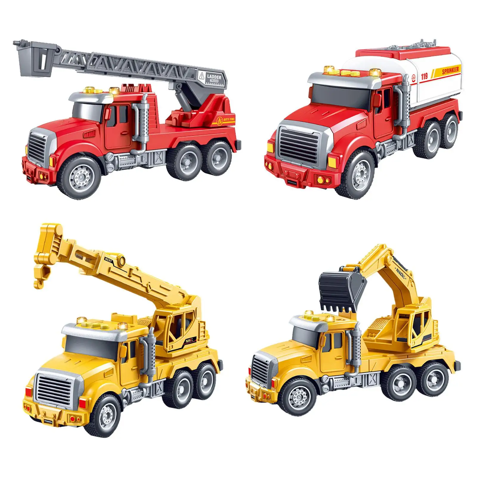 Engineering Vehicle Toys Kids Engineering Playset Moveable Parts Construction