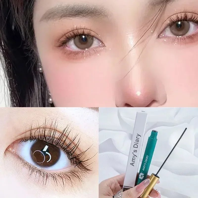 มาสคาร่าขนตากันน้ํา Non-smudge สีน้ําตาลธรรมชาติ Curling Fine แปรงมาสคาร่า Ultra-fine มาสคาร่า Curl หนายาว