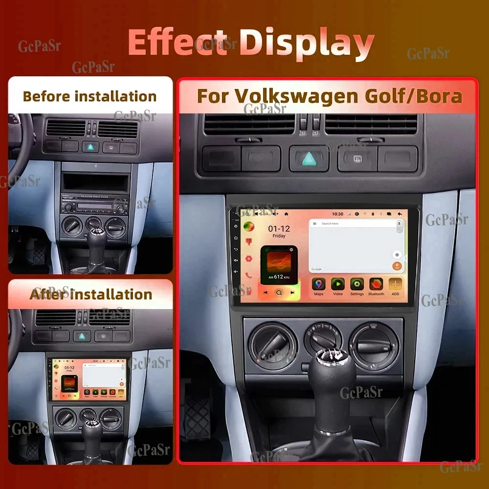 Android 13 dla Volkswagen Golf Mk 4 2004 - 2008 Radio samochodowe multimedialny odtwarzacz wideo nawigacja GPS WiFi Android Auto No 2 Din 4G