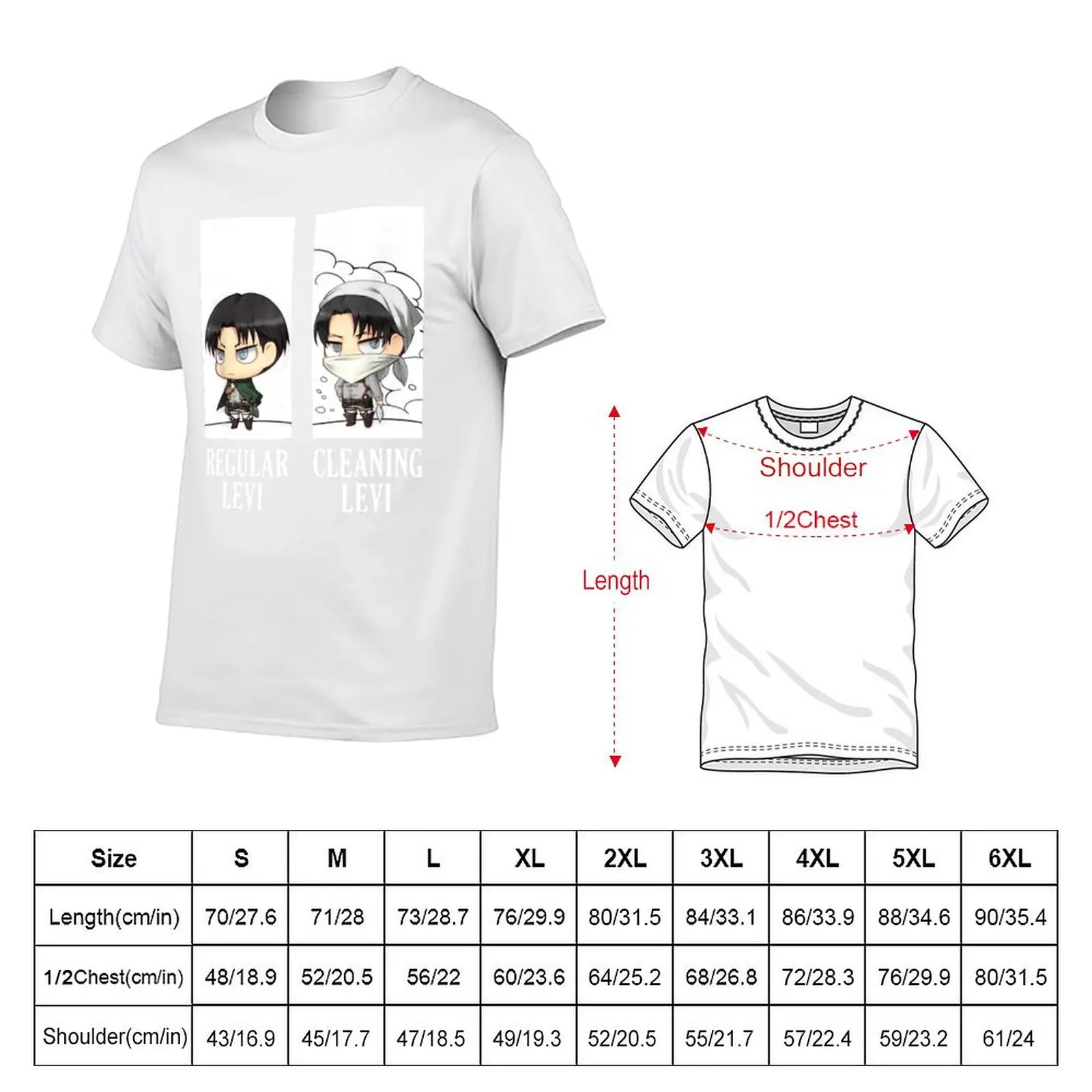 Cleaning Levi Chibi T-Shirt man t shirts for men cotton tshirt 100% T-Shirt