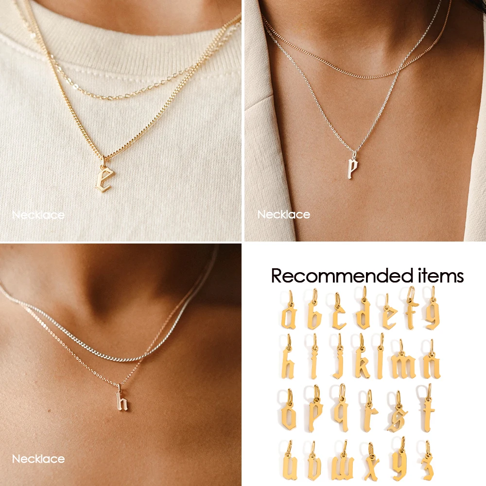 eManco  Initial Alphabet Pendant Stainless Steel Charm for Making Necklace Minimalism Accessories Women\'s Jewelry Wholesale