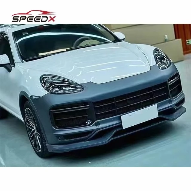 For  Cayenne 958 Upgrade 9Y0 Body Kit Front Bumper Rear Bumper Fender Flare Diffuser Headlight