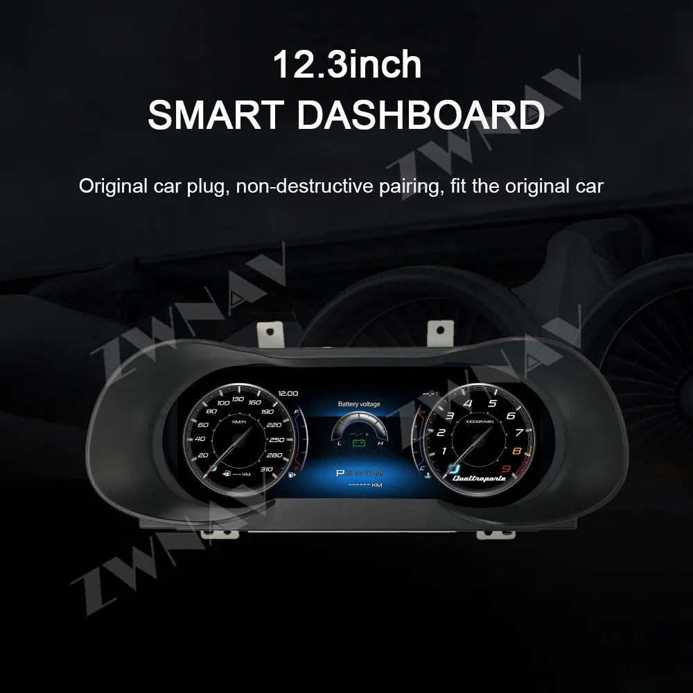 ZWNAV LCD Digital Cluster for Maserati Quattroporte 2014-2022 LCD Instrument Panel Car Dashboard LCD Cockpit Speedmeters