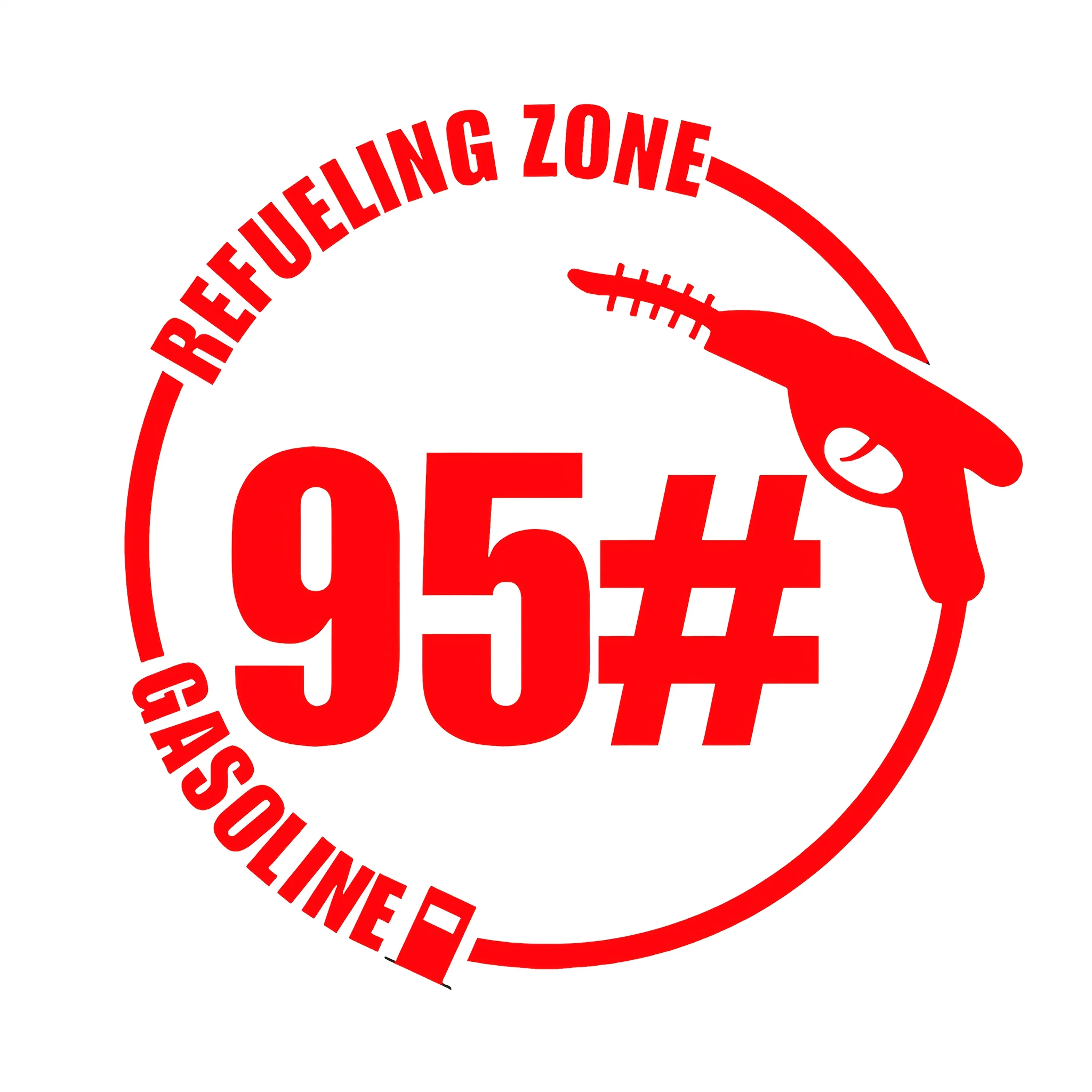 1PC Eye Catching 95# Gasoline Refueling Zone Waterproof Vinyl Sticker Decal For Helmet Backpack Mirror Cup Photo Frame DIY Decor