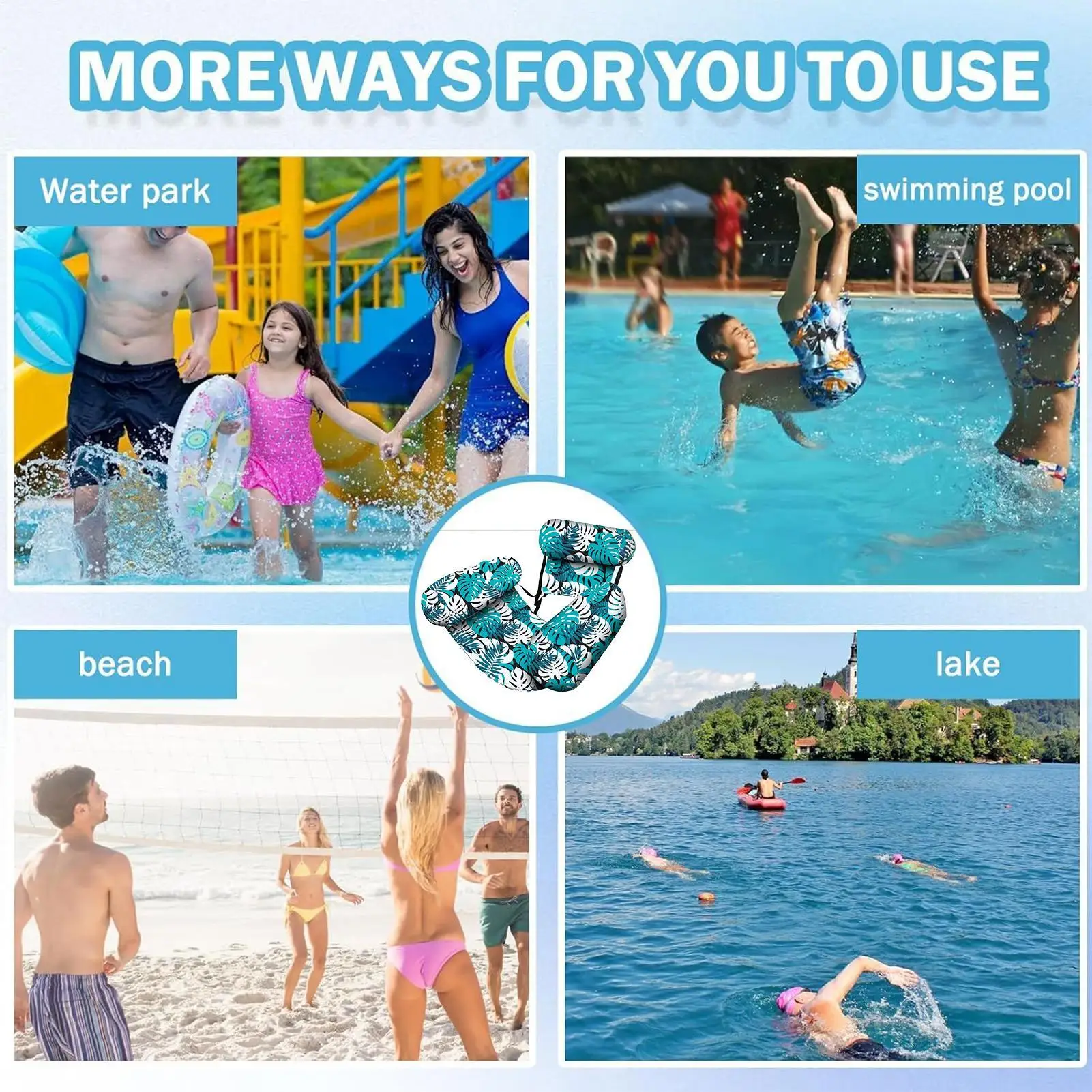 Flotteurs de piscine gonflables pour adultes, chaise longue, hamac d'eau, jouets d'extérieur flottants pour le bronzage de la plage et du rivière