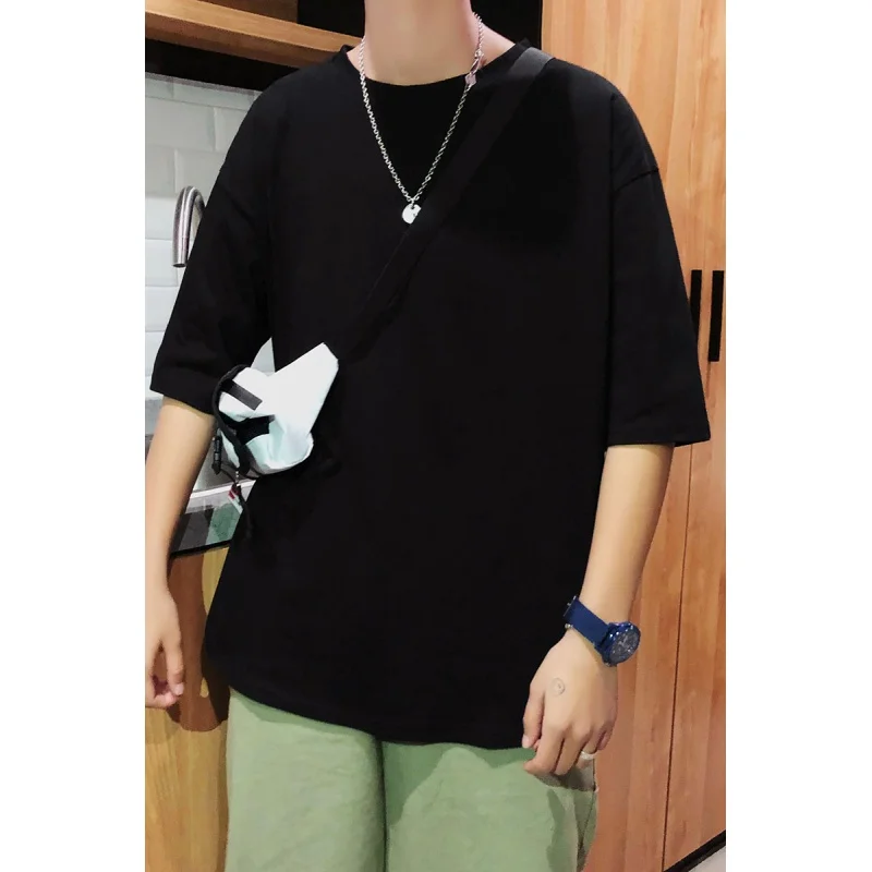 MEN'S summer short sleeve T-shirt trendy loose thin crew neck half sleeve tshirt Korean style male tee tops