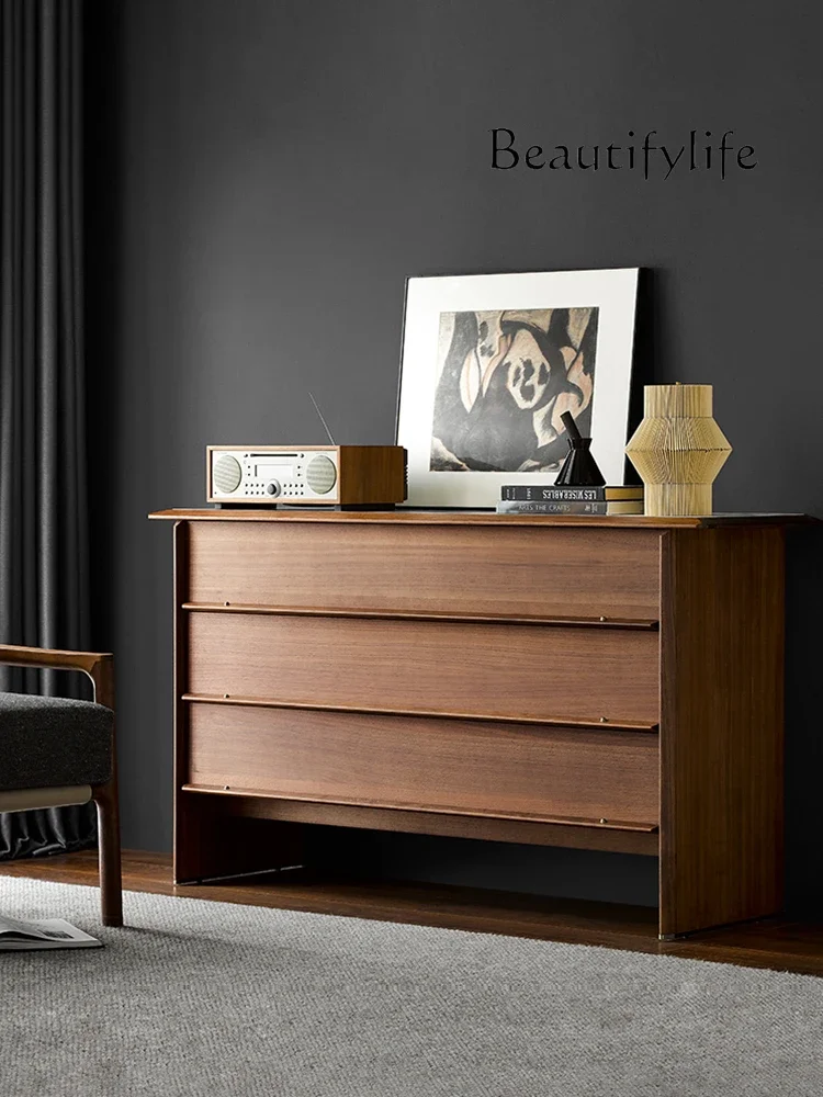 NEW Wabi Sandy Wind Bucket Cabinet Living Room Bedroom Solid Wood Storage Cabinet Living Room Storage Drawer Cabinet Simple