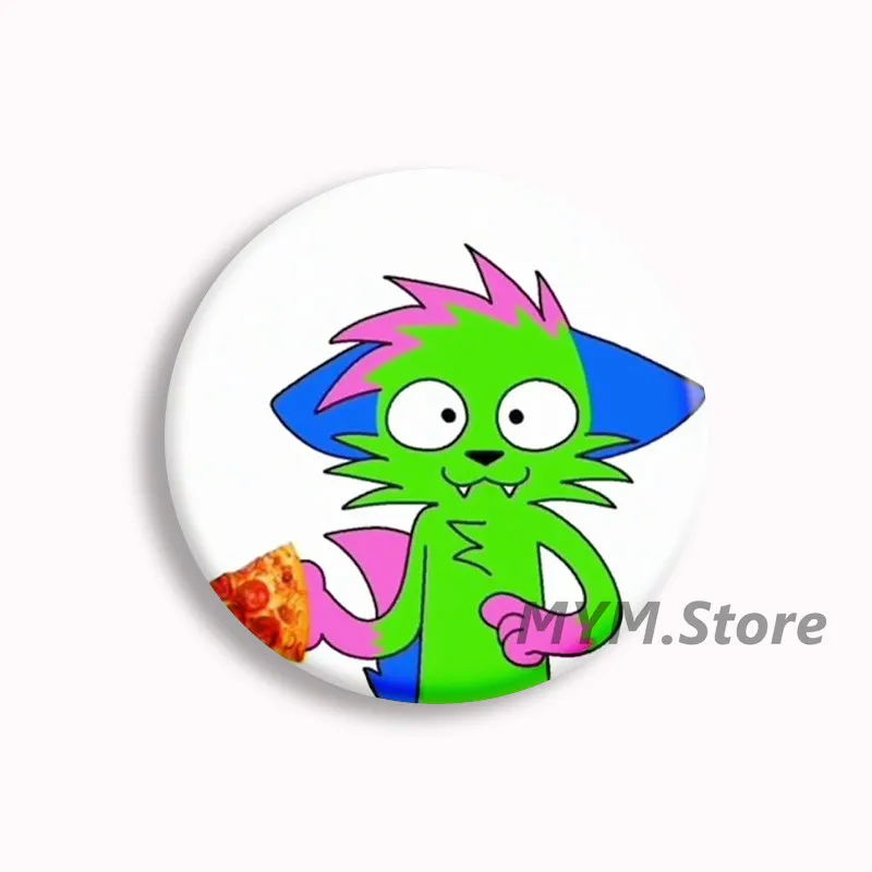 DON'T TOUCH MY PIZZA Anime Soft Button Pin Furry Cat Fanart Meme Brooch Cartoon Badge Bag Decor Accessories Fans Collect Gifts