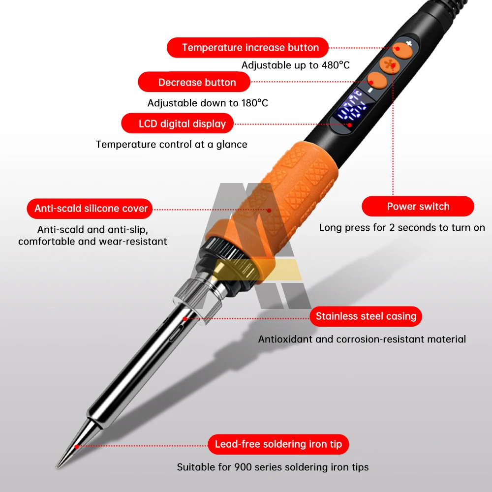 90W Electric Soldering iron LCD Digital Adjustable Temperature 220V Rework Welding Solder Tools Internal Heat Control Soldering