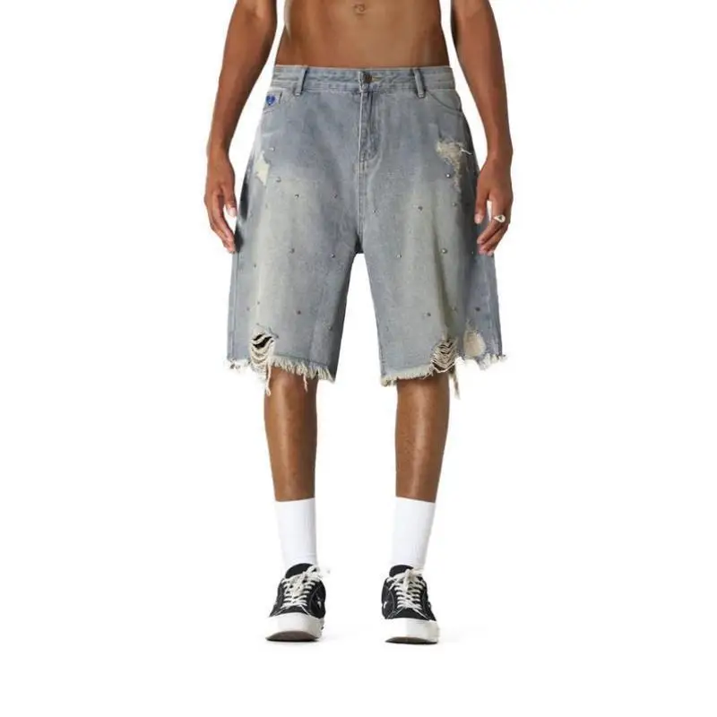 Pantalones ort sueltos para hombre, pantalones casuales con adornos de diamantes, cintura media baja, Material de PVC, otro material 00% Primavera Verano