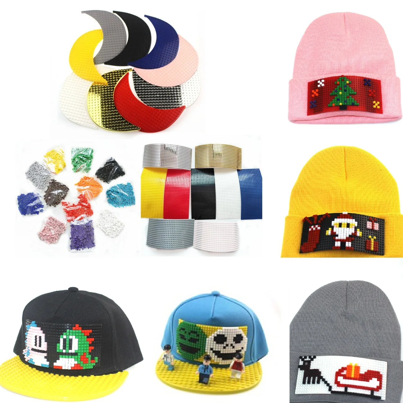 Männer Frauen Jungen Mädchen Baseball mütze Mützen Hysterese DIY Bausteine personal isierte Hut von Pixel Pannel und Krempen – Detail 5