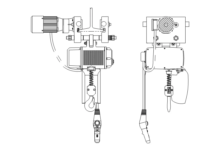 رافعة سلسلة كهربائية أحادية الطور بسعة 10T مكون أساسي للمحرك بسرعتين للرافعة العملاقة في مختلف الصناعات