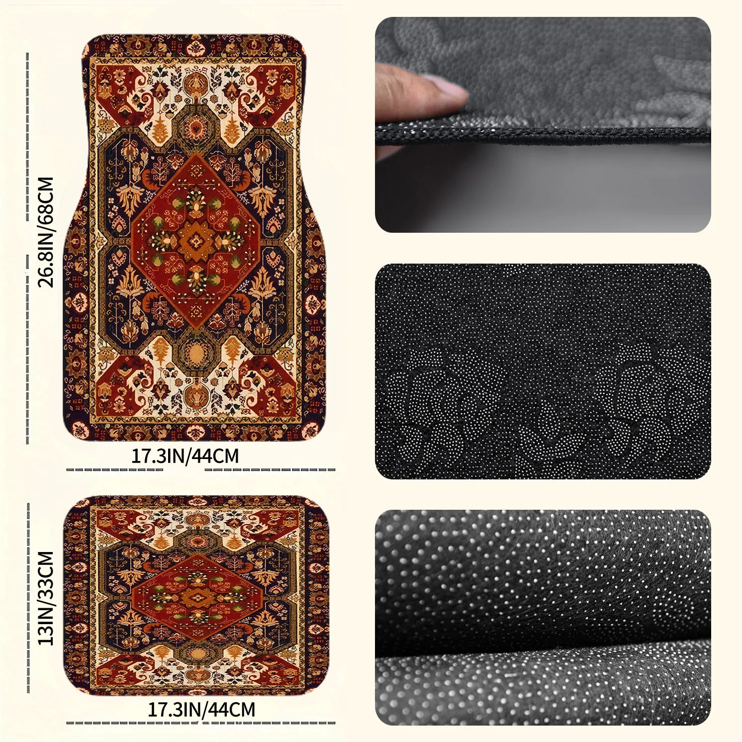 

4pcs Universal Car Floor Mats, Stylish, Durable, Easy To Clean - Suitable For Sedans And SUVs, Front Seat/Back Seat Compatible U