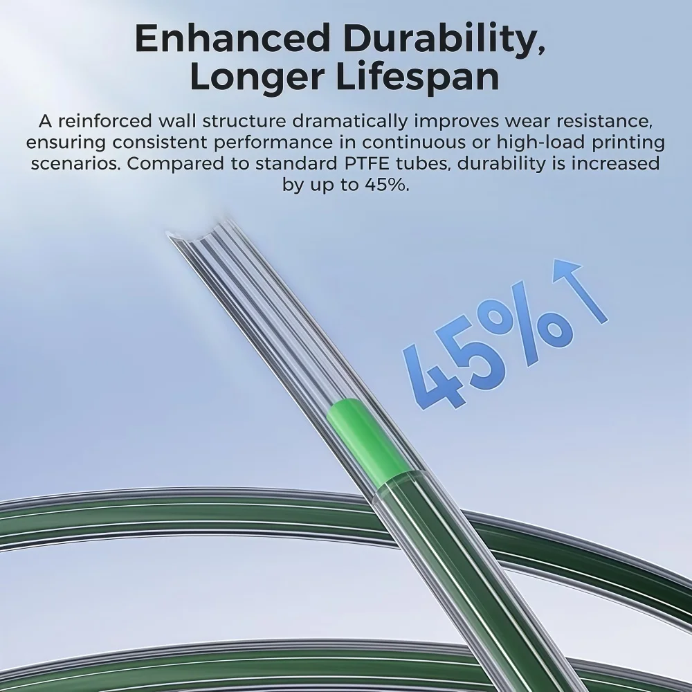 Creality Upgraded Low-Resistance Star Shaped Materials PTFE Tube 4mm OD with 4Pcs PC4-M6/M10 Pneumatic Connector Fitting view 4