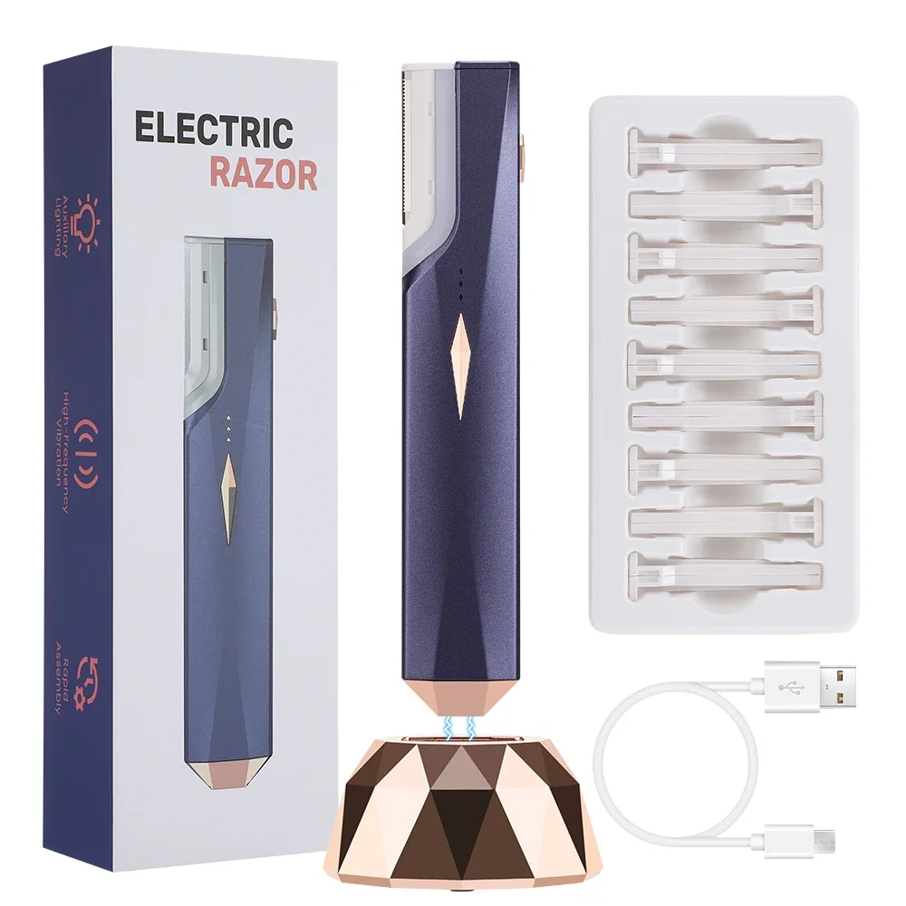 

Sonic Dermaplaning Tool for Women Face Wirless Rechargeable Facial Exfoliation & Peach Fuzz Removal 9 Refill Blades Facial Hair