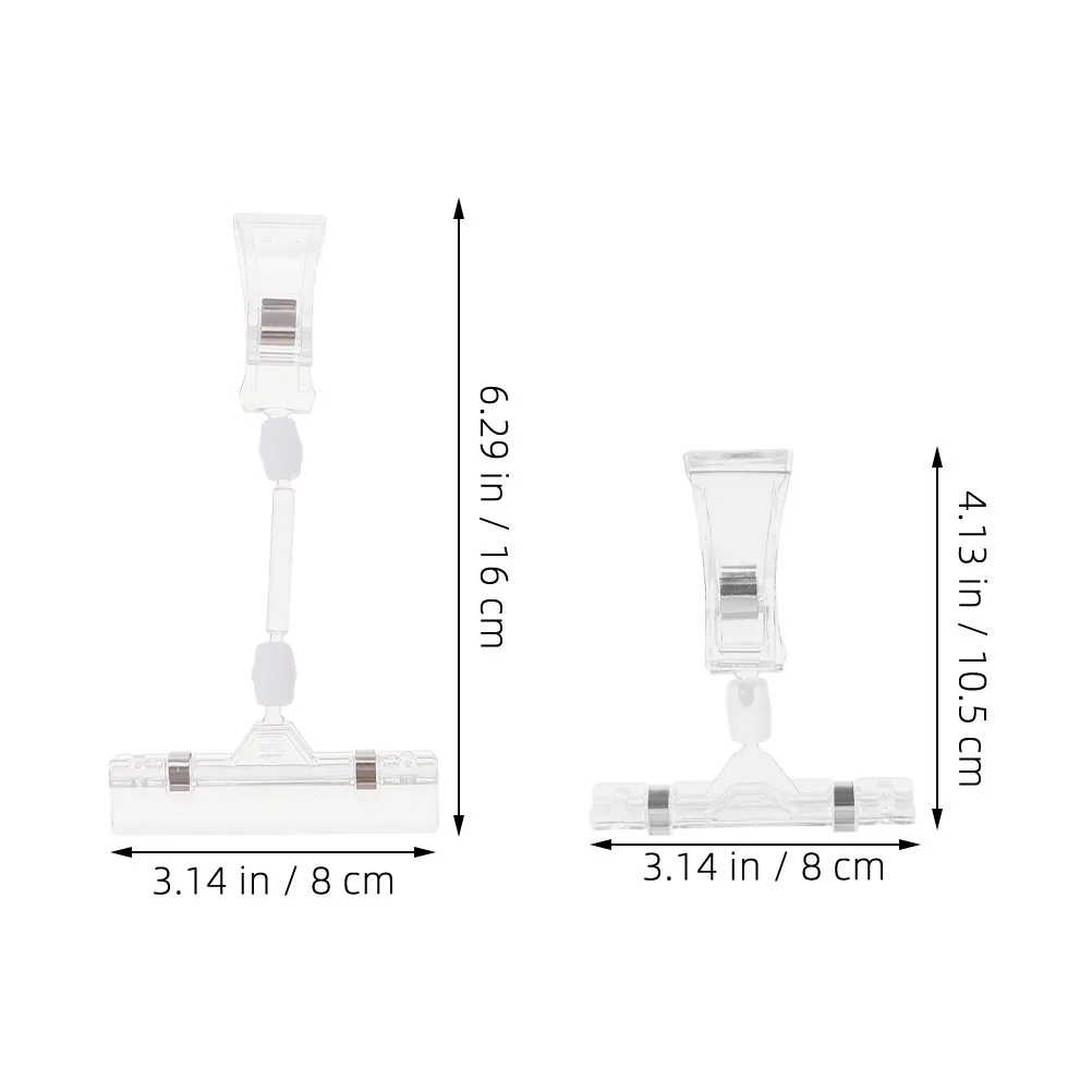 50Pcs Clear Rotatable Merchandise Clips Double Sided Display Price Tag Holders Retail Sign Holders for Supermarket