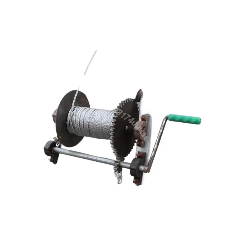 Reinforced Hand Crank Deep Well Pump Hoist Submersible Water Lifting Tool for Downhole Irrigation with Durable Wire Rope