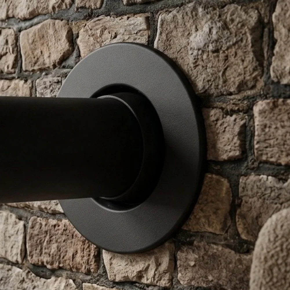 1pc 125/135/153/200mm Cast Iron Fireplace Flue Pipe Wall Panels Special Wall Panels For Through-wall Easy Installation