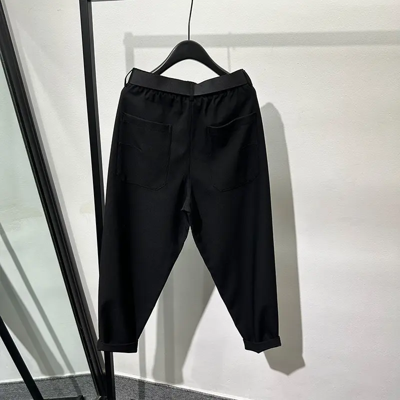 Avant-Garde Wide-Leg Pants Men's Fashion Simple Dark Casual Loose Baggy High Street Style Non-Ironing Retro Daddy