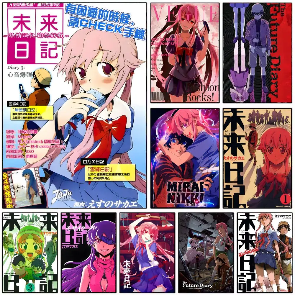 suspenseful anime F-Future Diary Poster Modern Home Decoration Interior Design & Contemporary Wall Art Collection