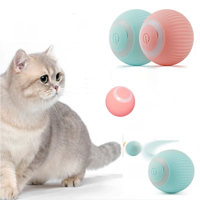 Juguetes inteligentes para gatos, bola rodante automática, juguetes eléctricos para perros, juguetes interactivos para mascotas, accesorios para