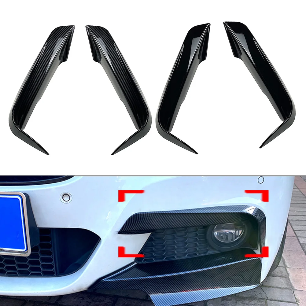 1 Pair Car Front Bumper Fangs Trim Air Vent Lid Cover For BMW 3-Series F30 F31 2012 2013 2014 2015 2016 2017 2018 M-Sport Only