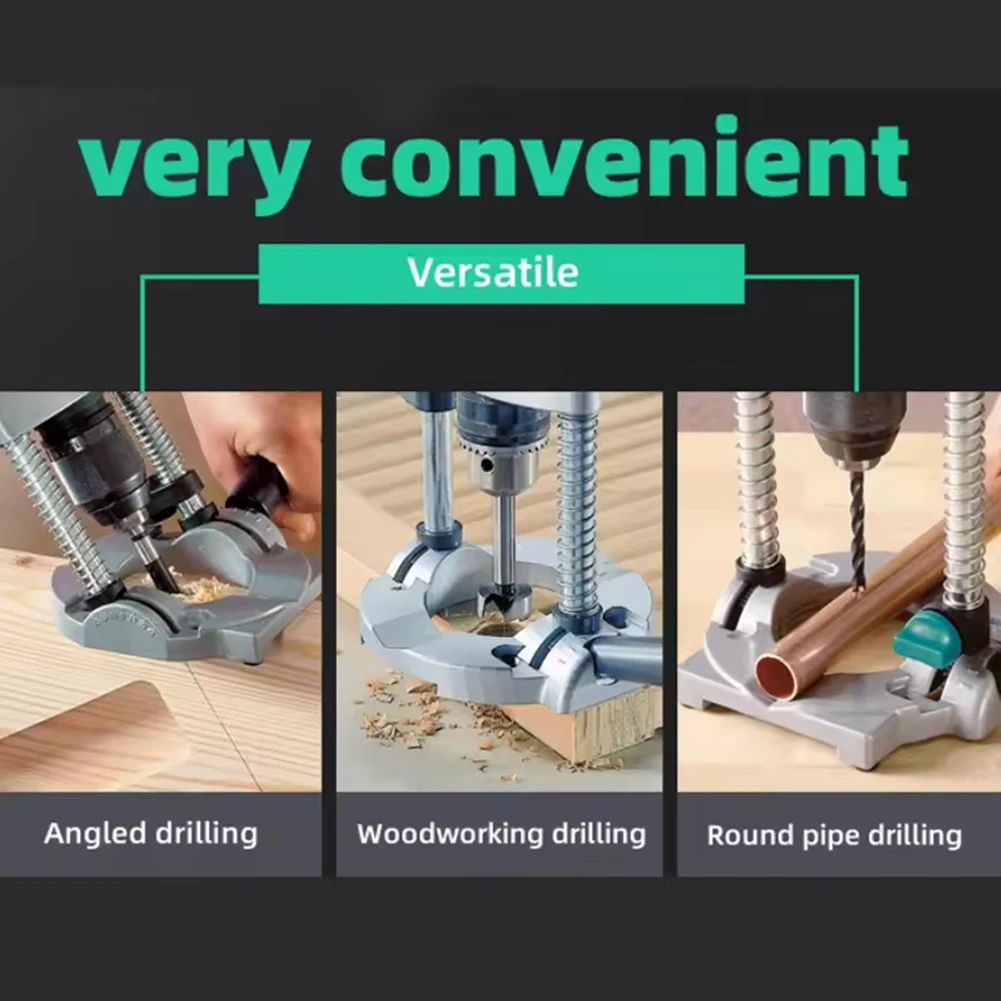 

ABBP-Adjustable Precision Drill Holder, Guide Stand With Pipe Holder And DIY Tool Features, Removable Handle
