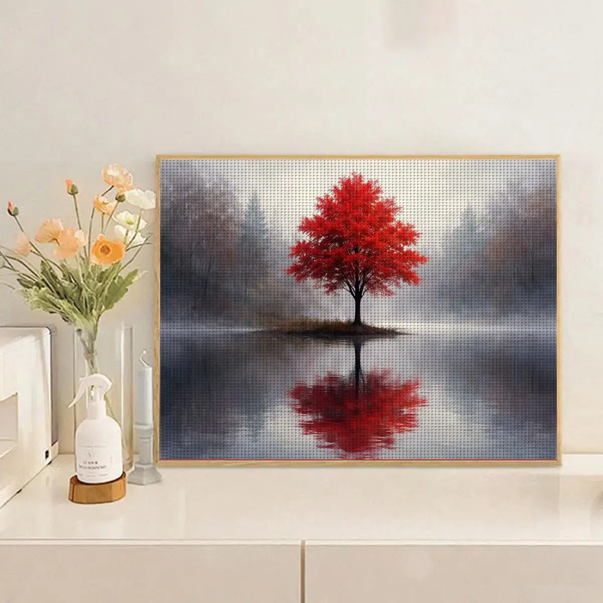 1 Stück 30X40CM/11,8*15,74 Zoll Baum-Motiv Kreuzstich-Set DIY-Set 11CT/14CT DIY Stickerei-Set Kreuzstich-Zubehör – Detail 1