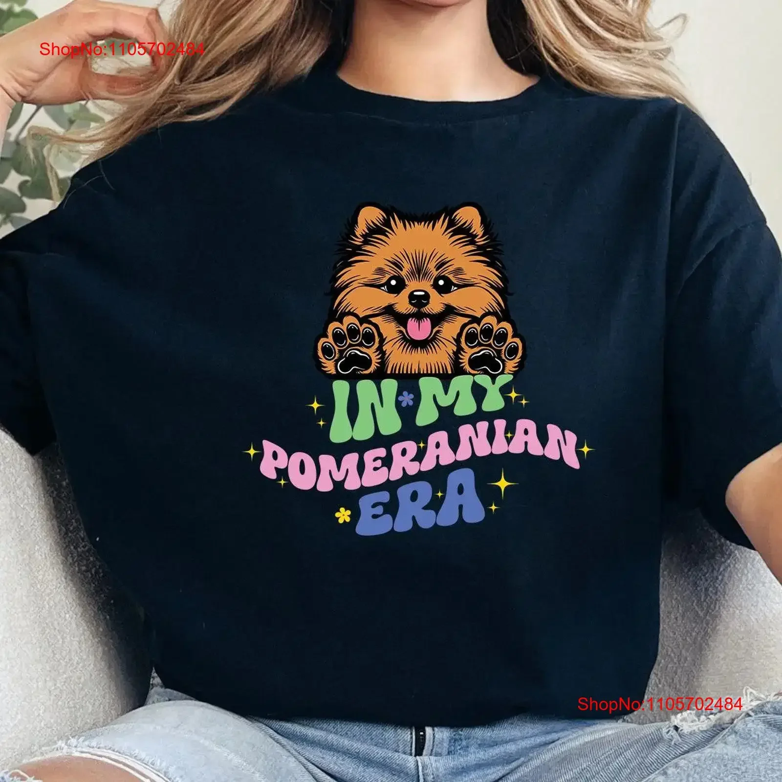 Pomeranian T Shirt era dog funky lovers vintage Washed homme Soft Stylish Breathable streetwear Slightly Versatile Unisex