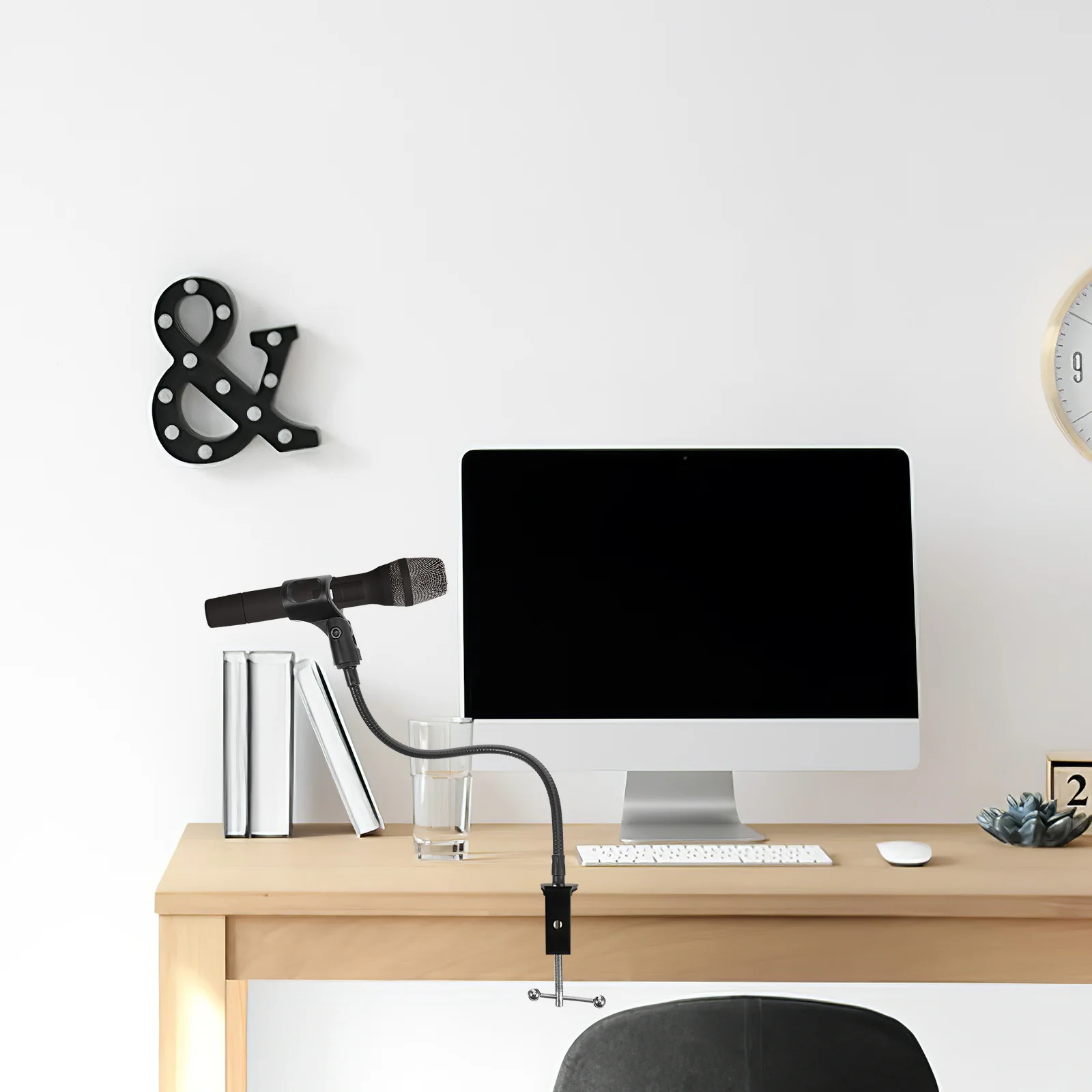 

1 set Microphone Stand Gooseneck Phone Holder 360 Adjustable Arm For Live Streaming Video Conference Metal Base Flexible Hose