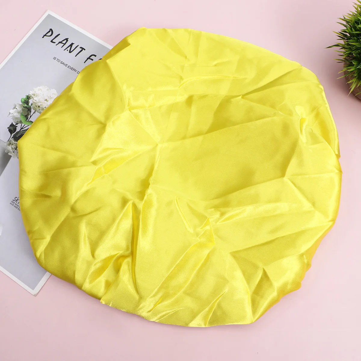 

1pc Satin Sleeping Hat For Women Double Layer Hair Cap Adjustable Night Hat Chemo Caps Comfortable Elastic